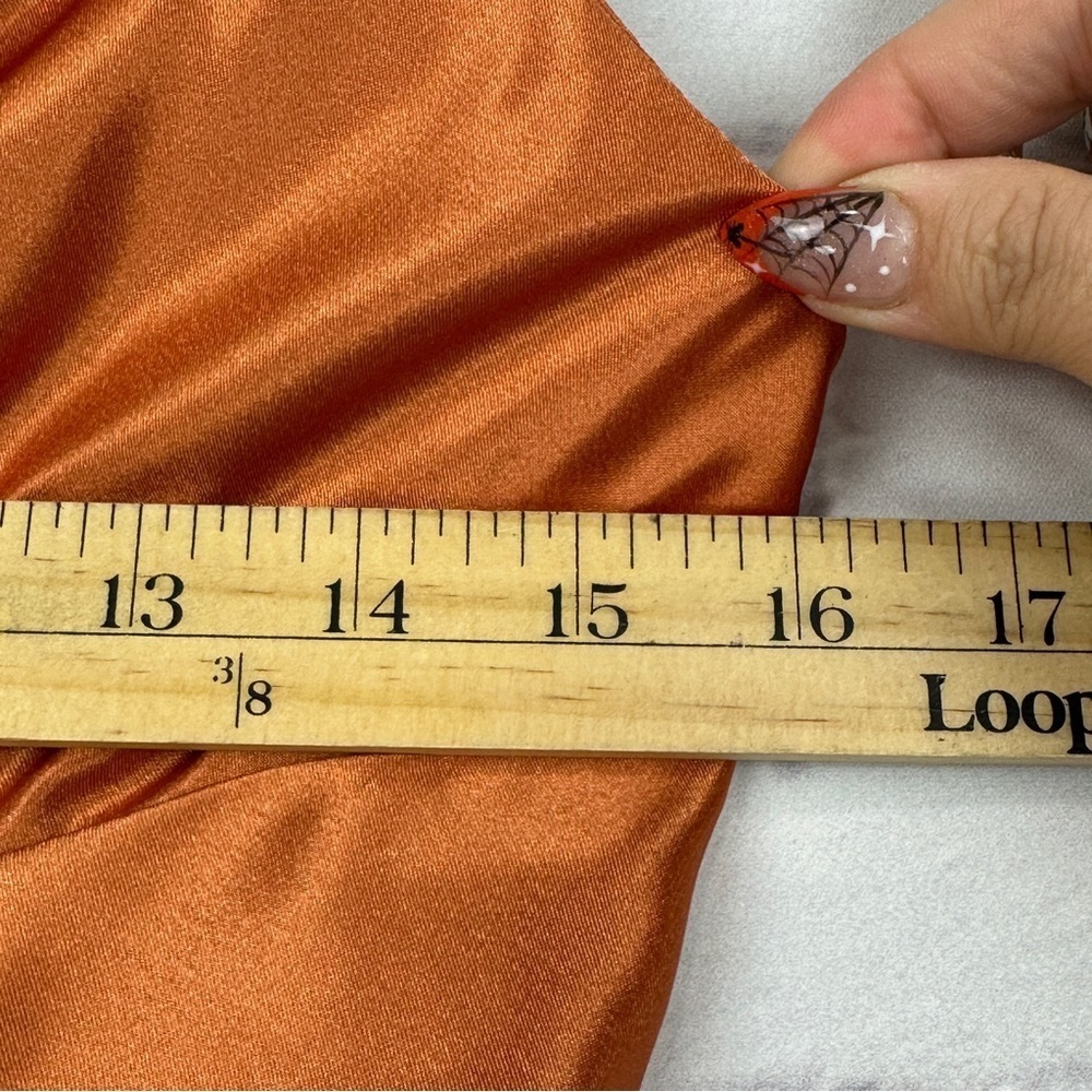 Vtg Jessica McClintock Gunne Sax Gown Dress Sz 7/8 y2k Orange Autumn Bridesmaid - Picture 11 of 14